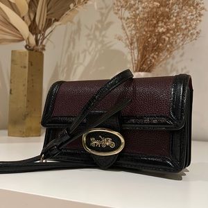 Coach Burgundy and black cross body bag